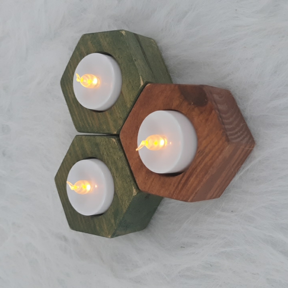 Rustic Hancrafted LED Candle Set
